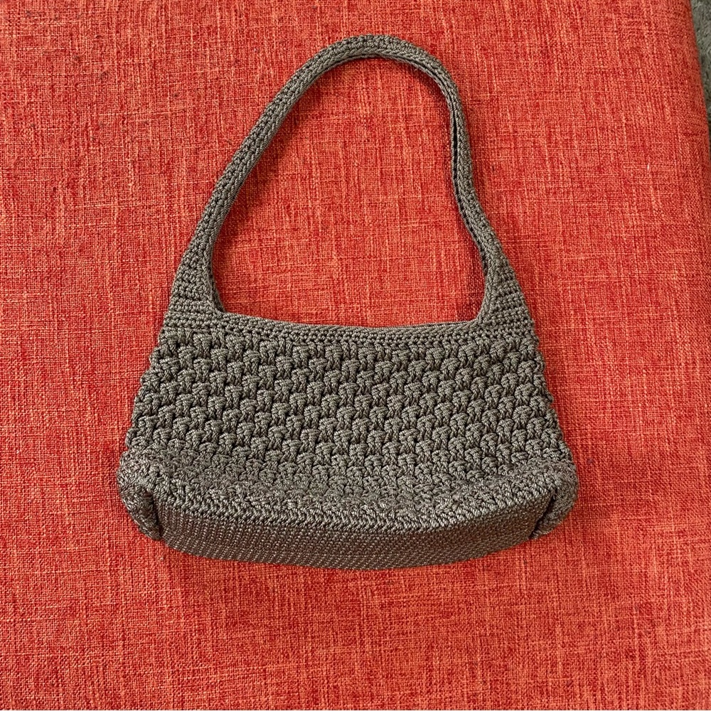 VTG The Sak Brown Crochet Hobo Bag Purse